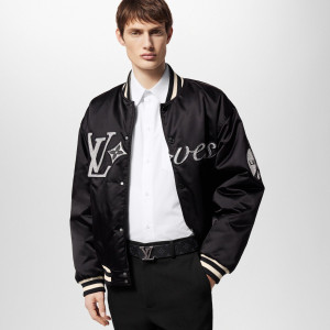 LOUIS VUITTON 루이비통 자수 나일론 베이스볼 블루종 자켓