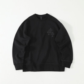 CHROME HEARTS 크롬하츠 트리플크로스 레더 패치 스웨트셔츠