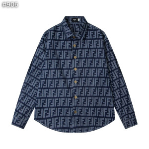 FENDI 펜디 블루 FF 자카드 셔츠