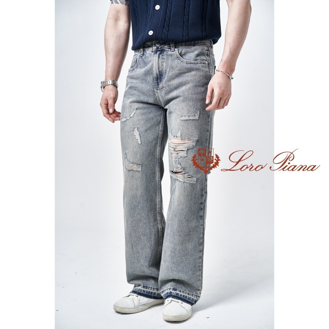 LOROPIANA 로로피아나 포인트 빈티지 레그 청바지 2COLOR
