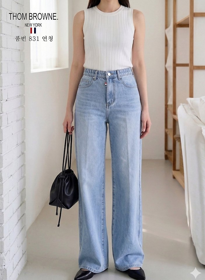THOM BROWNE 톰브라운 밴딩 일자와이드 팬츠 (831)