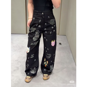 LOEWE 로에베 64241 루이스 웨인 엠브로이더드 데님 팬츠