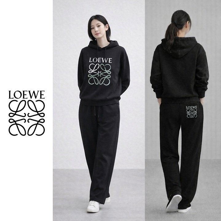 LOEWE 로에베 미들 자수 후드세트 2COLOR