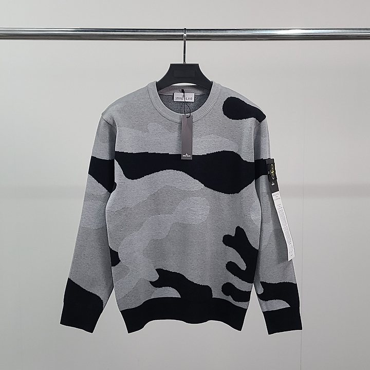 STONE ISLAND 스톤아일랜드 로고와펜 스테인 니트
