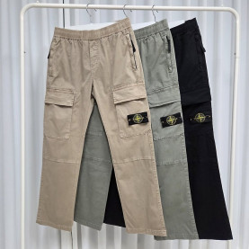 STONE ISLAND 스톤아일랜드 엘라스틱 웨이스트 밴드 루즈 핏 카고 팬츠