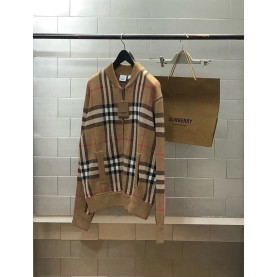 BURBERRY 버버리 울 체크 니트 집업 자켓